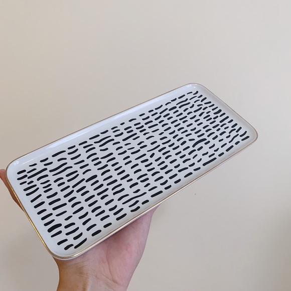 Other - Abstract Jewelry Tray Black White Gold